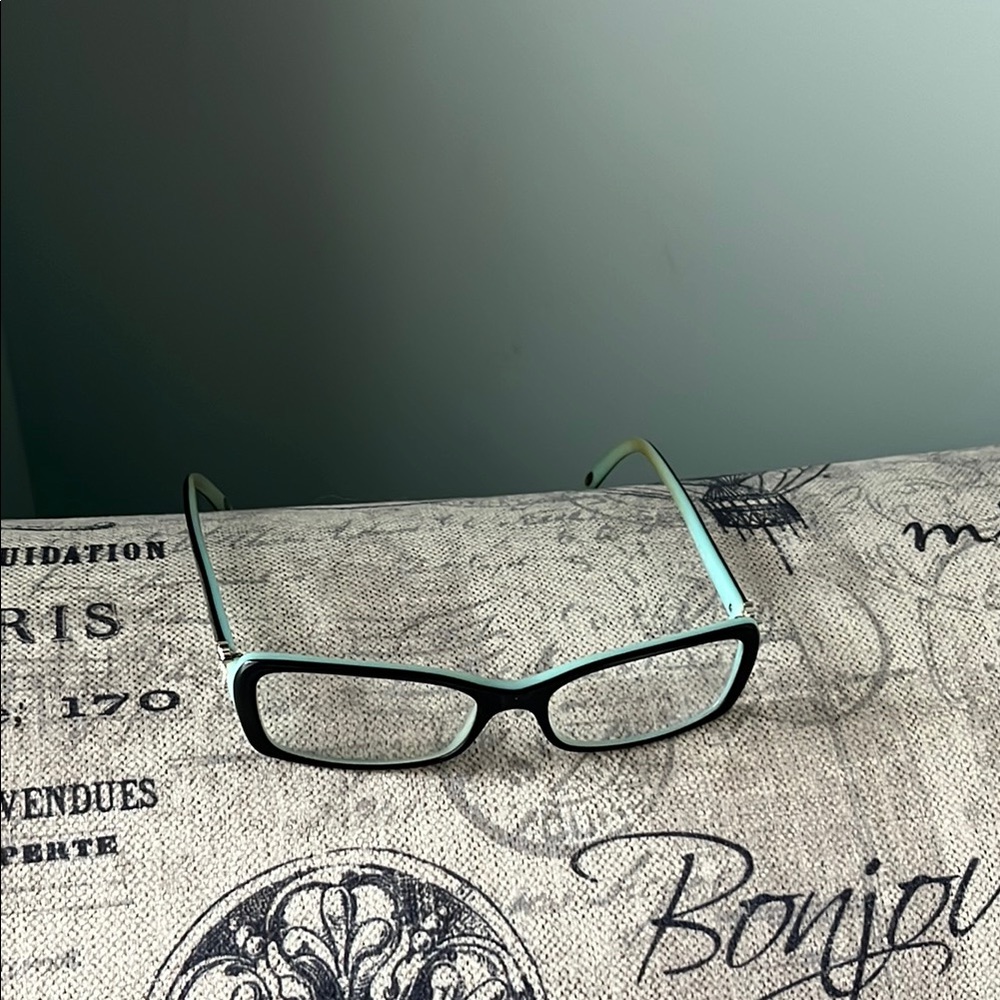 Tiffany & Co. Black and Aqua Blue Eyeglass Frames